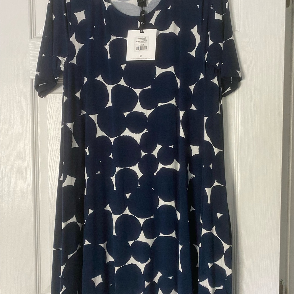 Agnes & Dora Navy and White Dot Swing Dress